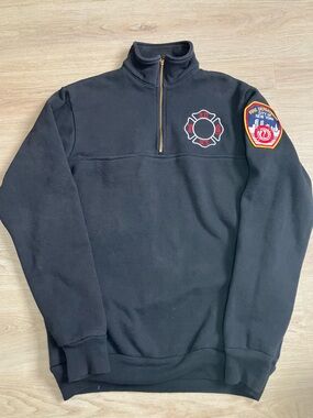 Union Line FDNY 1/4 Zip Sweatshirt New York City Fire Department Made in USA